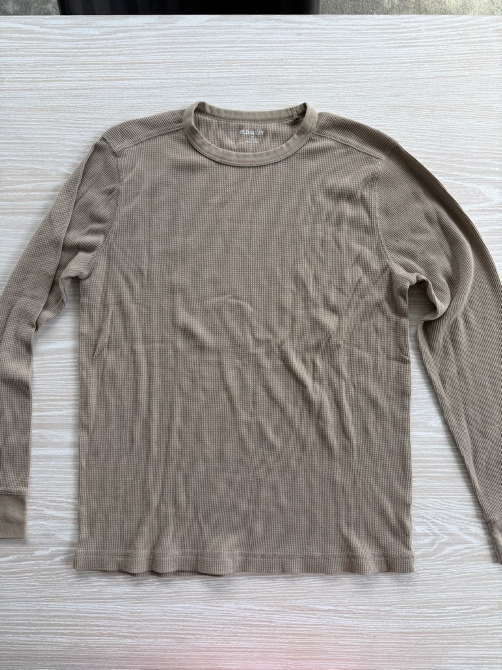 Old Navy Waffle-Knit Crewneck Top in Taupe
